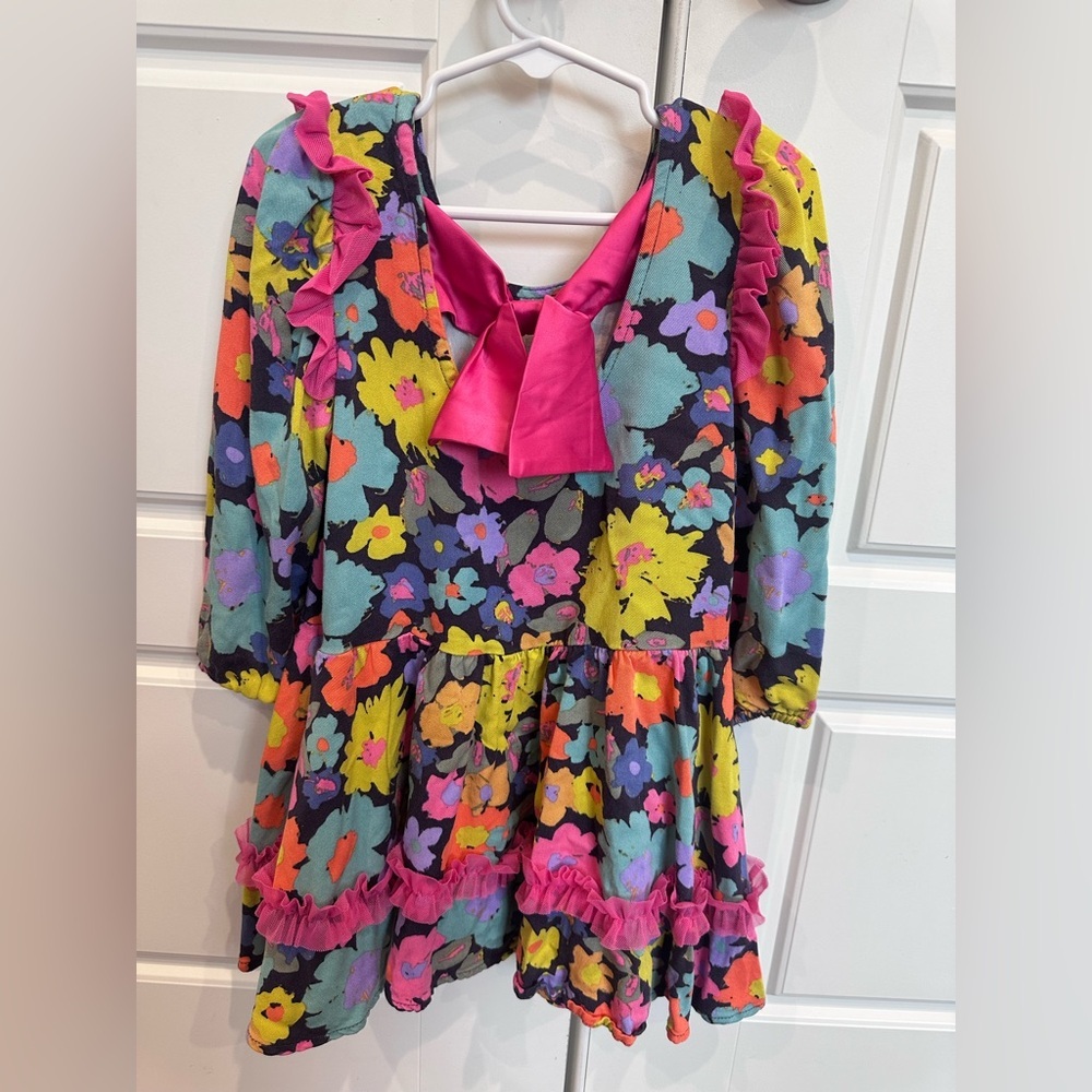 Finding Foxtale Floral Dress with a pink bow size 4 - Picture 3 of 5